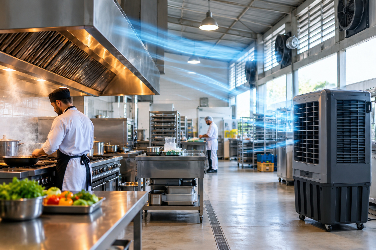 Soluções para Reduzir o Calor em Cozinhas Industriais e Áreas de Produção